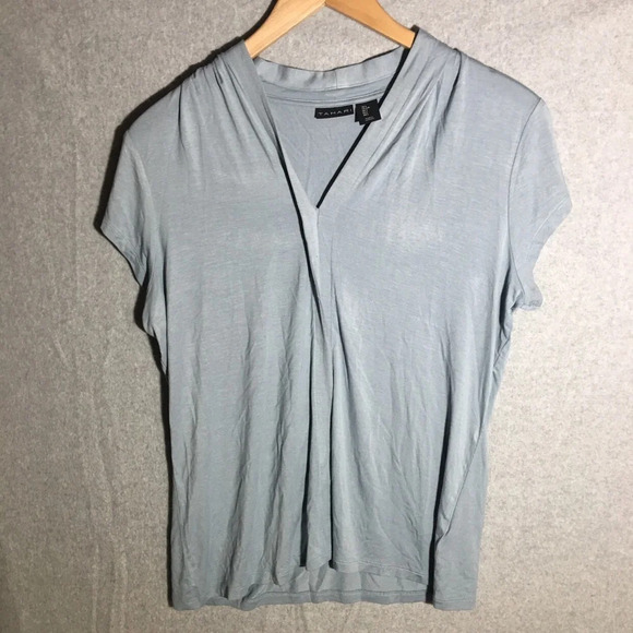 Womens Tahari Blouse Work Office Career Wear Business Casual Neutral Basic - Picture 1 of 5